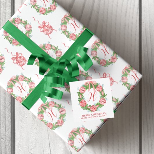 Chinoiserie Watercolor Weihnachten Mitteilungskarte