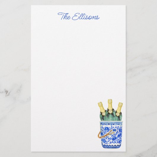 Chinoiserie Watercolor Weinkultur und Erde Briefpapier (Vorderseite)