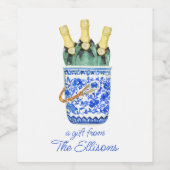 Chinoiserie Watercolor Weinkultur und Erde Weinetikett (Einzelnes Label)