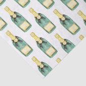 Chinoiserie Watercolor Wine Champagner Flasche Seidenpapier (Ausschnitt)