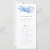 Chinoiserie Wedding Ceremony Program Blue Floral  (Vorderseite)