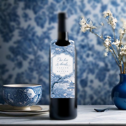 Chinoiserie Wedding Danke ID1094 Flaschenanhänger