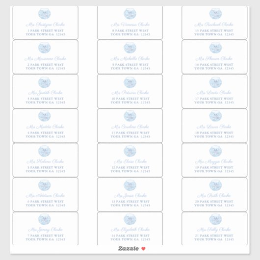 Chinoiserie Wedding Guest Envelope Address Labels (Blatt)