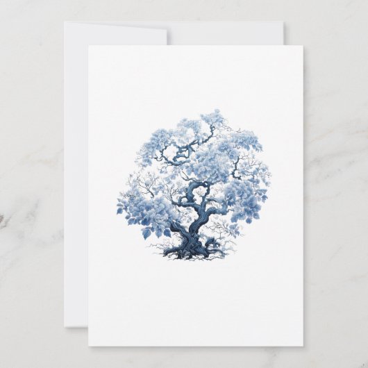 Chinoiserie Wedding ID1094, Inspiriert Porzellan Einladung (Rückseite)