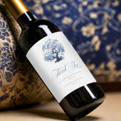 Chinoiserie Wedding Tree Motif Vielen Dank, ID1094 Weinetikett