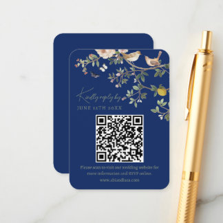 Chinoiserie Wedding Website RSVP QR Code  Begleitkarte