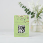 Chinoiserie Wedding Website RSVP QR Code  Begleitkarte (Stehend Vorderseite)