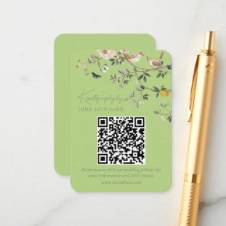 Chinoiserie Wedding Website RSVP QR Code  Begleitkarte
