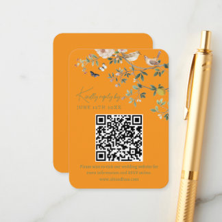 Chinoiserie Wedding Website RSVP QR Code  Begleitkarte