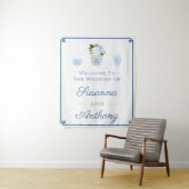 Chinoiserie Wedding Welcome Virtual Background Sti Wandteppich (Beispiel)
