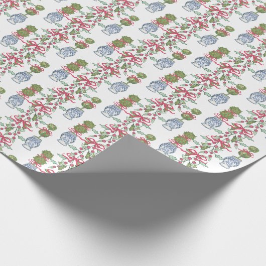 Chinoiserie Weihnachten Geschenkpapier (Ecke)