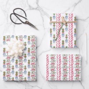 Chinoiserie Weihnachten Geschenkpapier Set