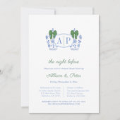 Chinoiserie Weihnachten Hochzeit Probe Dinner Einladung (Vorderseite)