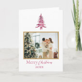 Chinoiserie Weihnachten Rote Pagode 1 Foto Karte (Vorderseite)