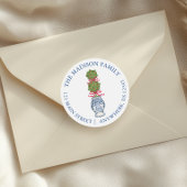 Chinoiserie Weihnachten Runder Aufkleber