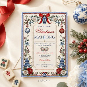 Chinoiserie Weihnachts-Mahjong Feiertagskarte