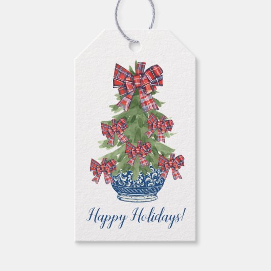 Chinoiserie Weihnachtsbaum, Grandmillenial Custom Geschenkanhänger (Vorderseite)