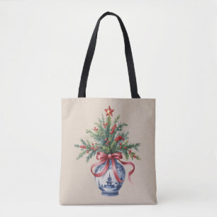 Chinoiserie-Weihnachtsbaum Roter Schleifen-Vase Vi Tasche