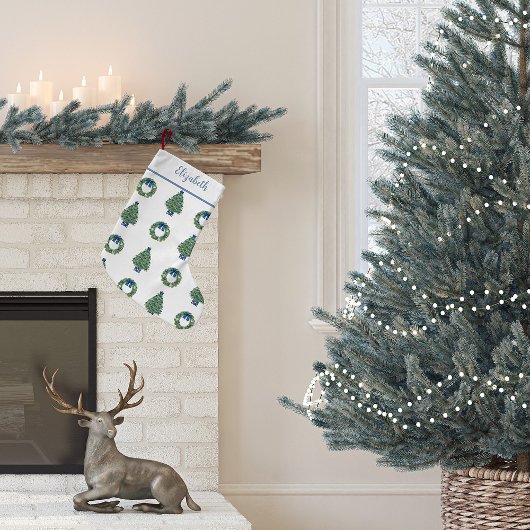 Chinoiserie Weihnachtsbaum und Kranz Kleiner Weihnachtsstrumpf