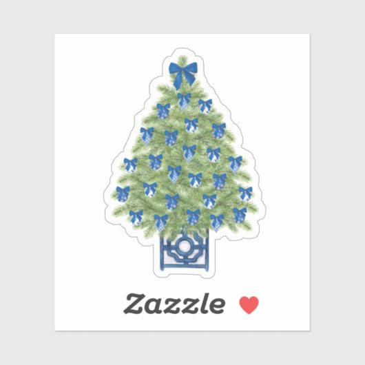 Chinoiserie Weihnachtsbaum Vinyl Sticker (Blatt)