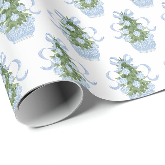 Chinoiserie Weihnachtsbaum Wrapping Paper Geschenkpapier (Rolleneckpunkt)