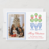 Chinoiserie Weihnachtsbäume Topiary Foto Feiertagskarte (Vorderseite)