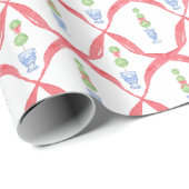 Chinoiserie Weihnachtsbäume Topiary Geschenk Geschenkpapier (Rolleneckpunkt)