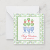 Chinoiserie Weihnachtsbäume Topiary Geschenk Mitteilungskarte (Vorderseite)