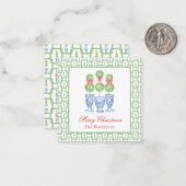 Chinoiserie Weihnachtsbäume Topiary Geschenk Mitteilungskarte (Vorderseite/Rückseite Beispiel)