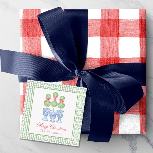 Chinoiserie Weihnachtsbäume Topiary Geschenk Mitteilungskarte