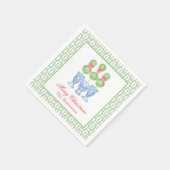 Chinoiserie Weihnachtsbäume Topiary Geschenk Serviette (Ecke)