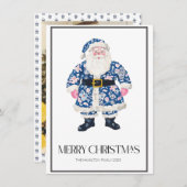 Chinoiserie Weihnachtsfest Weihnachts-Preppy-Foto Feiertagskarte (Vorne/Hinten)