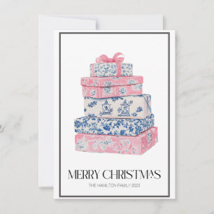 Chinoiserie Weihnachtsgeschenke Preppy Foto Feiertagskarte