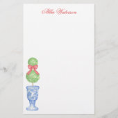 Chinoiserie Weihnachtsmann Topiary Briefpapier (Vorderseite)