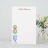 Chinoiserie Weihnachtsmann Topiary Briefpapier (Stehend Vorderseite)