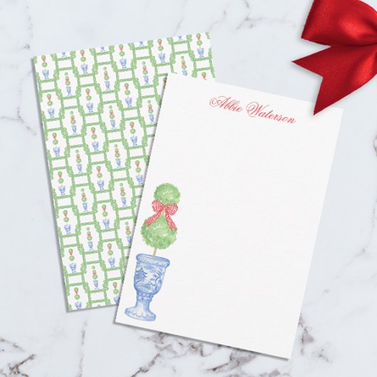 Chinoiserie Weihnachtsmann Topiary Dankeskarte