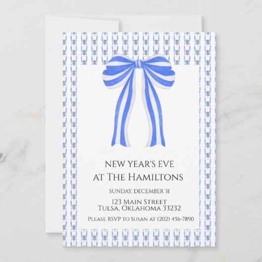 Chinoiserie Weineimer Einladung zum Silvesterabend (Rückseite)