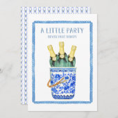 Chinoiserie Weineimer Einladung zum Silvesterabend (Vorne/Hinten)