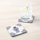 Chinoiserie White und Blue Ginger Jar Throw Pillow Getränkeuntersetzer (Rechte Seite)