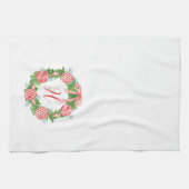 Chinoiserie Wreath Christmas Monogram Geschirrtuch (Horizontal)