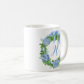 Chinoiserie Wreath Christmas Monogram Kaffeetasse (VorderseiteRechts)