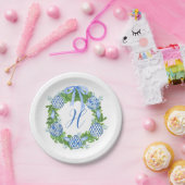 Chinoiserie Wreath Christmas Monogram Pappteller (Party)