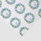 Chinoiserie Wreath Christmas Monogram Seidenpapier (Ausschnitt)