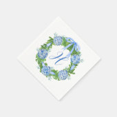 Chinoiserie Wreath Christmas Monogram Serviette (Ecke)