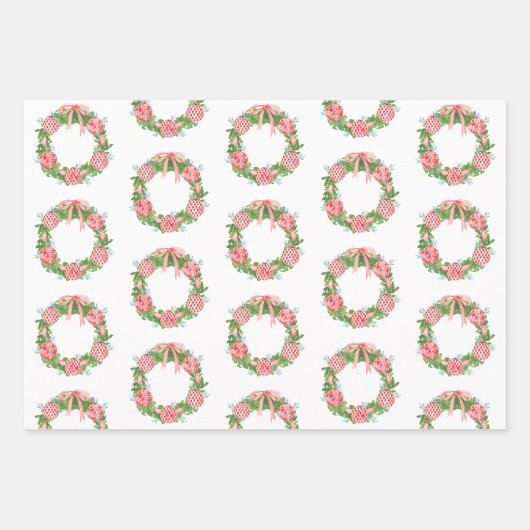 Chinoiserie Wreath & Garden Geschenkpapier Set (Vorderseite)