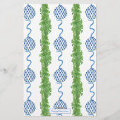 Chinoiserie Wreath Monogram Briefpapier (Rückseite)