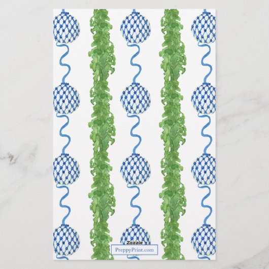 Chinoiserie Wreath Monogram Briefpapier (Rückseite)