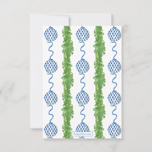 Chinoiserie Wreath Monogram Dankeskarte (Rückseite)