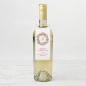 Chinoiserie Wreath Monogram Flaschenanhänger (Auf Flasche)