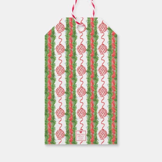 Chinoiserie Wreath Monogram Geschenkanhänger (Rückseite)